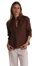 Blusa in tessuto jacquard