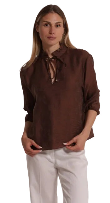 Blusa in tessuto jacquard